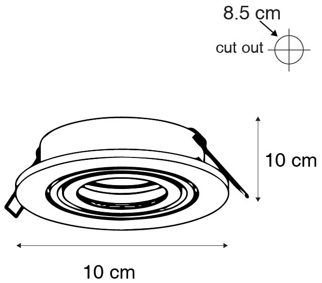 Комплект от 6 модерни наклоняеми вградени спота - Club