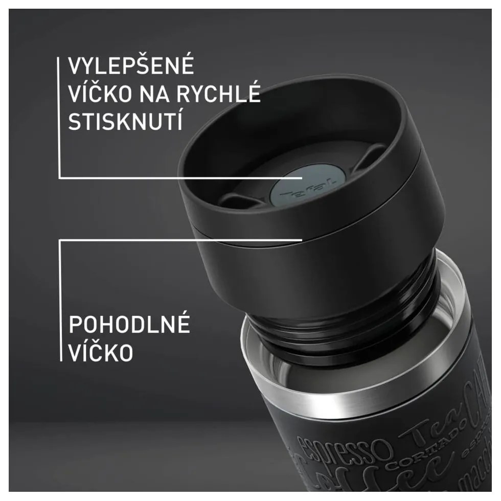 Черна чаша за път 360 ml – Tefal