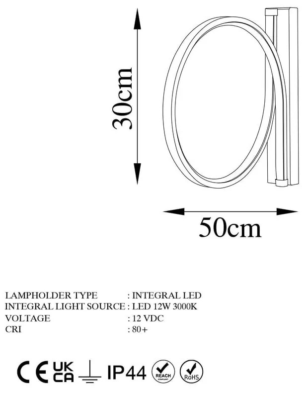 LED стенна лампа в златист цвят ø 30 cm Halka – Opviq lights