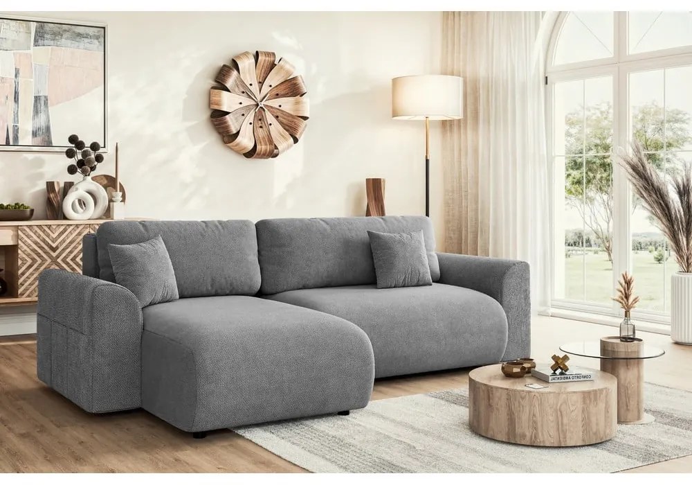 Сив разтегателен ъглов диван (променлив) Lorine – Ropez