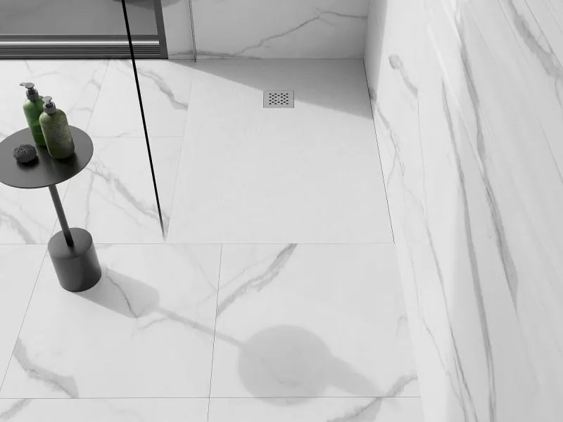 Mexen Stone+ правоъгълно композитно душово корито 90 x 80 см, бял - 44108090