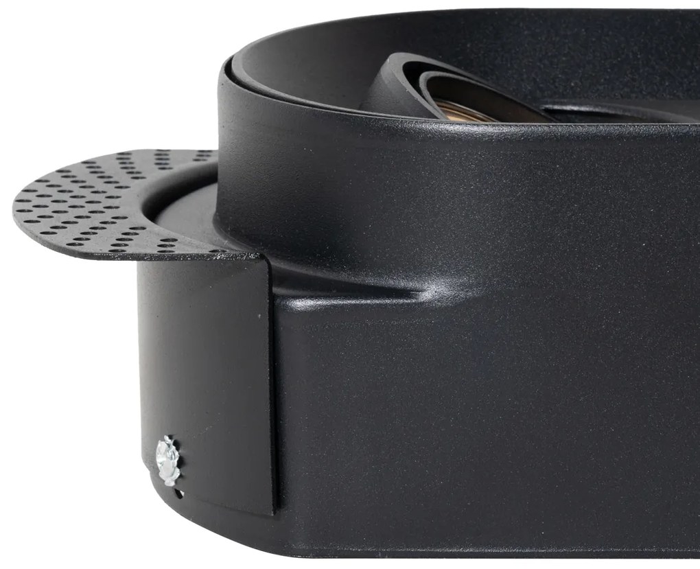 Комплект от 6 заоблени вградени спота черни GU10 50mm 2-Light - Hubs