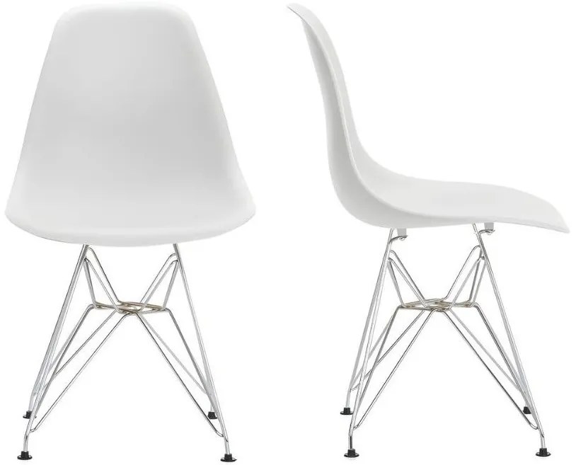 Кухненски стол Fiore Metal-Бял (4) парчета