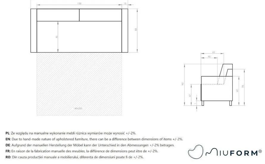 Тъмно сив разтегателен диван 168 cm Lucky Lucy - Miuform