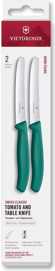 Victorinox -Комплект кухненски ножове за зеленчуци SWISS CLASSIC, 11 см, 2 бр., тюркоазен