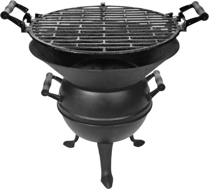 Чугунено барбекю Master Grill MG630, 35.5cm, Регулиране на височина, Черен
