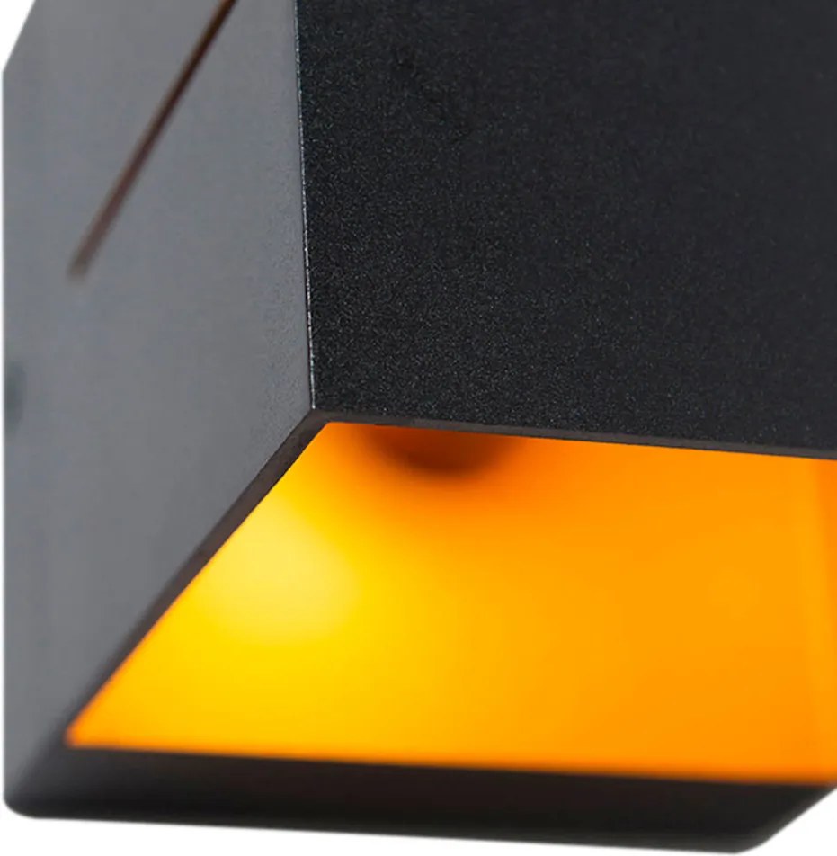 Комплект от 4 интелигентни стенни светлини черни със злато 9,7 см с Wifi G9 - Transfer Groove