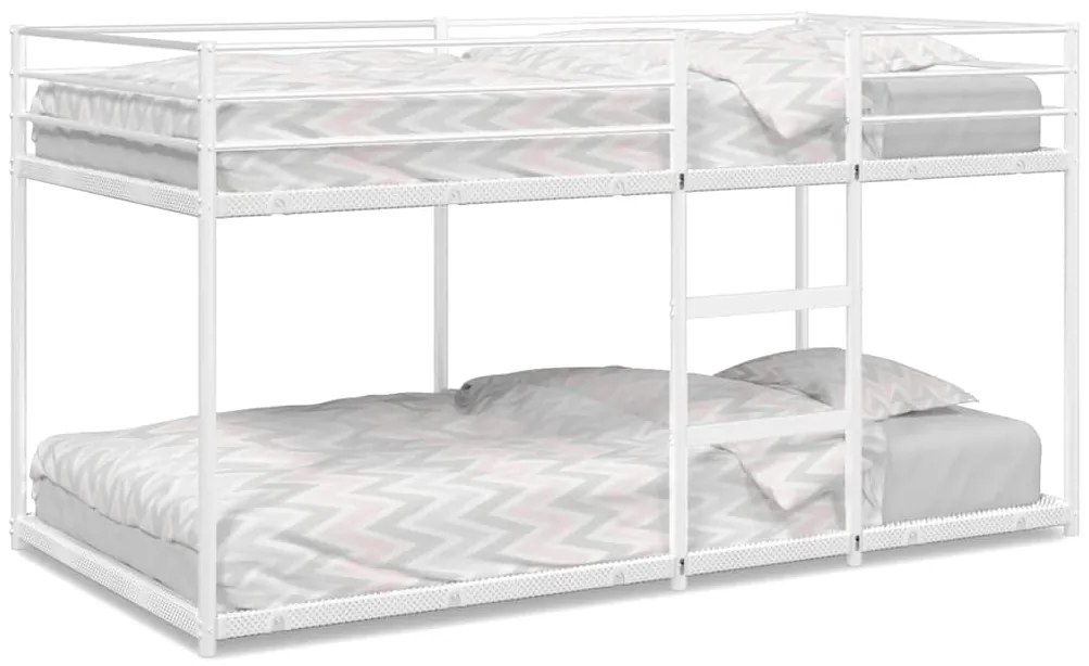 4019884 vidaXL Двуетажно легло без матрак Бяло 90x200 cm Стомана
