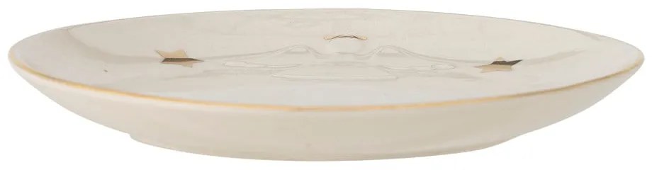 Бяла десертна глинена чиния с коледен мотив ø 16 cm Starry – Bloomingville