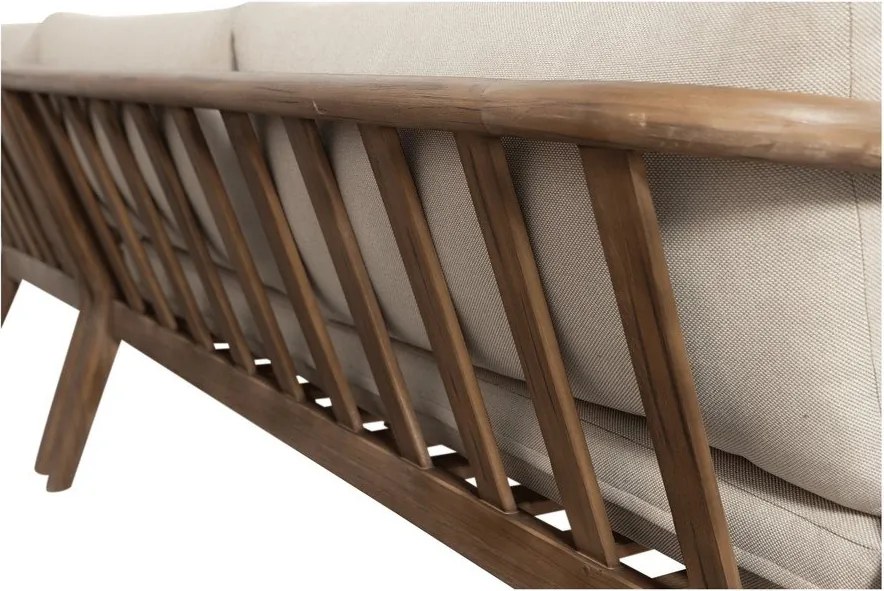 Кафяв тапициран градински диван (L форма) Biam – WOOOD