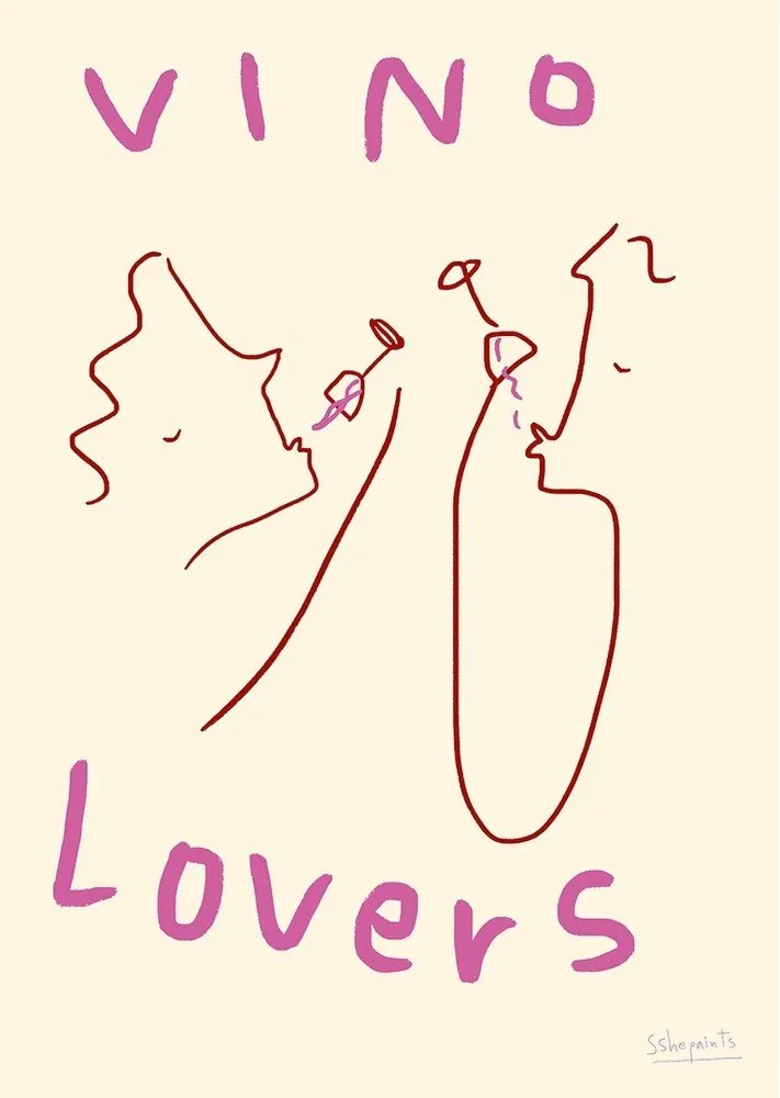 Постер 50x70 cm Vino Lovers – Ruby Hughes – The Poster Club
