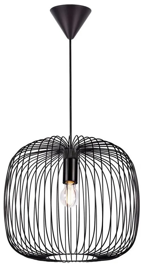 Nordlux - Пендел BERONI с кабел 1xE27/60W/230V, черен, Ø 40 см