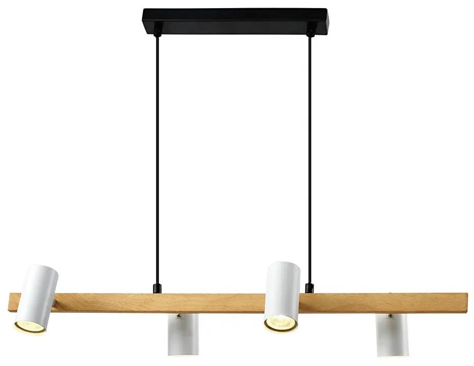 Полилей на кабел XILO 4xGU10/25W/230V бук/бял