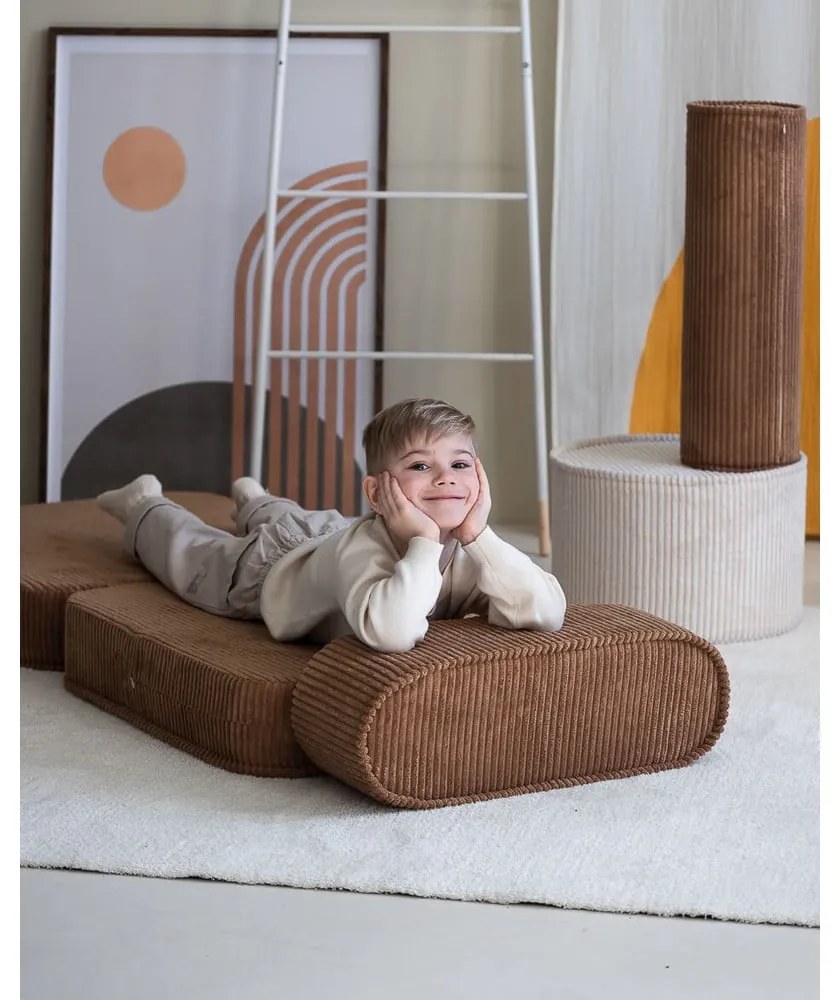 Кафяв детски стол от рипсено кадифе Flip – Wigiwama