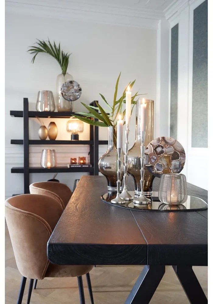 Кафяв кадифен стол за хранене Elyna - Light &amp; Living