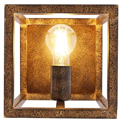 Индустриален стенен аплик ръждяво кафяв - Cage