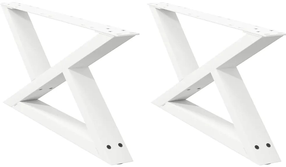 4012693 vidaXL Крака за масичка за кафе 2 бр. бели 70x(30-31,3) cm стомана