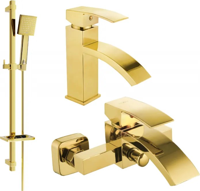 Mexen Libra DQ45 комплект за вана, златен - 745103DQ45-50