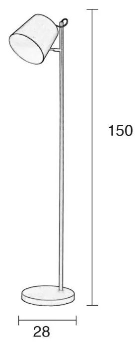 Черна подова лампа с глава на катарама - Zuiver