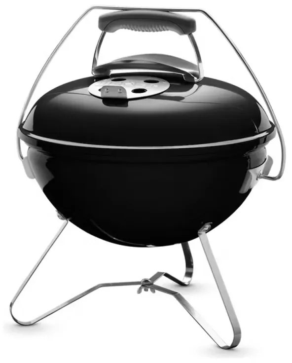 Преносимо барбекю на въглища Weber 1121004 Smokey Joe,  37cm, Емайлирана стомана, Студена дръжка Tuck-N-Carry, Черен