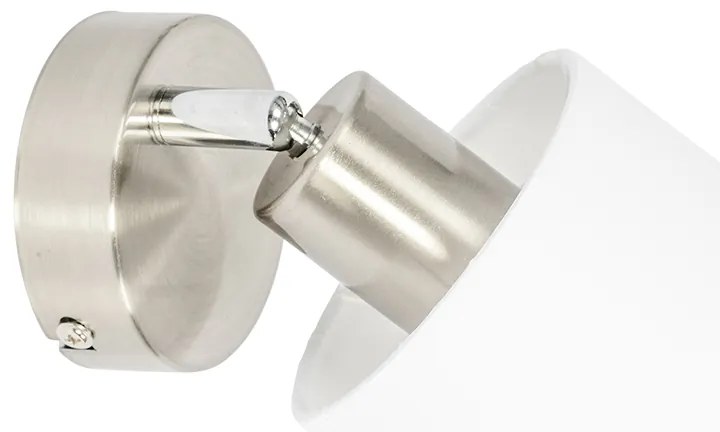 Модерен стенен аплик стомана с бял абажур регулируем - Hetta