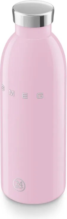 Термо бутилка SMEG Clima 50's Style WBF01PK, 500 мл, Херметично затваряне, Двустенна, Неръждаема стомана 18/8, Розов