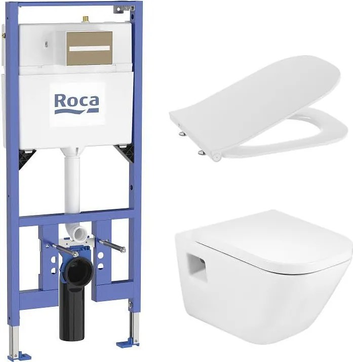 Комплект за WC Duplo S 135 mm 4 в 1 The Gap Square Rimless (бутон по избор) (A8900A902E + A34647F000 + A801472003)