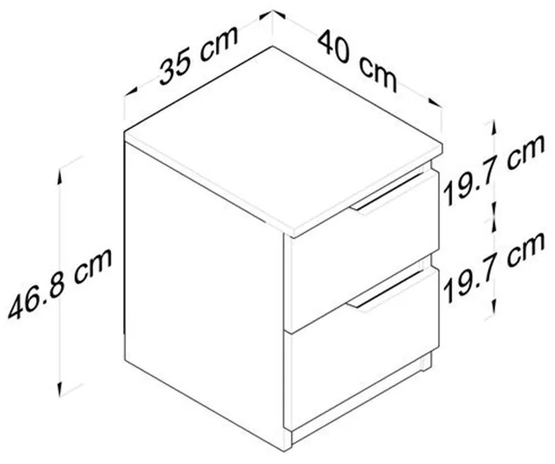 Нощно шкафче Венера 182-000007 цвят бял-орех