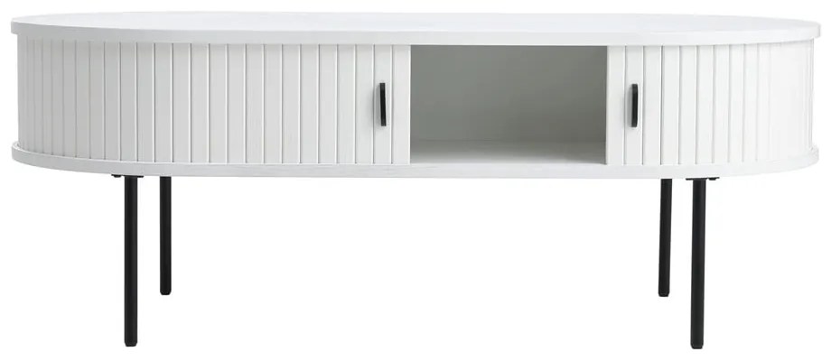 Бяла масичка за кафе от декор от дъб 60x120 cm Nola – Unique Furniture