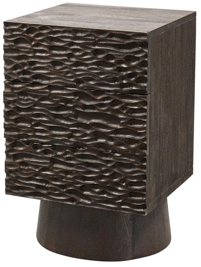 Тъмнокафяво нощно шкафче от масивно манго Crumble – WOOOD