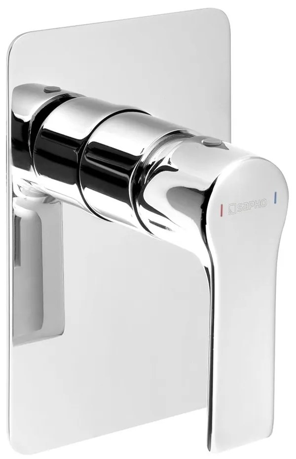 Вградена душ батерия в лъскаво-сребрист цвят (1 изход) Pax – Sapho