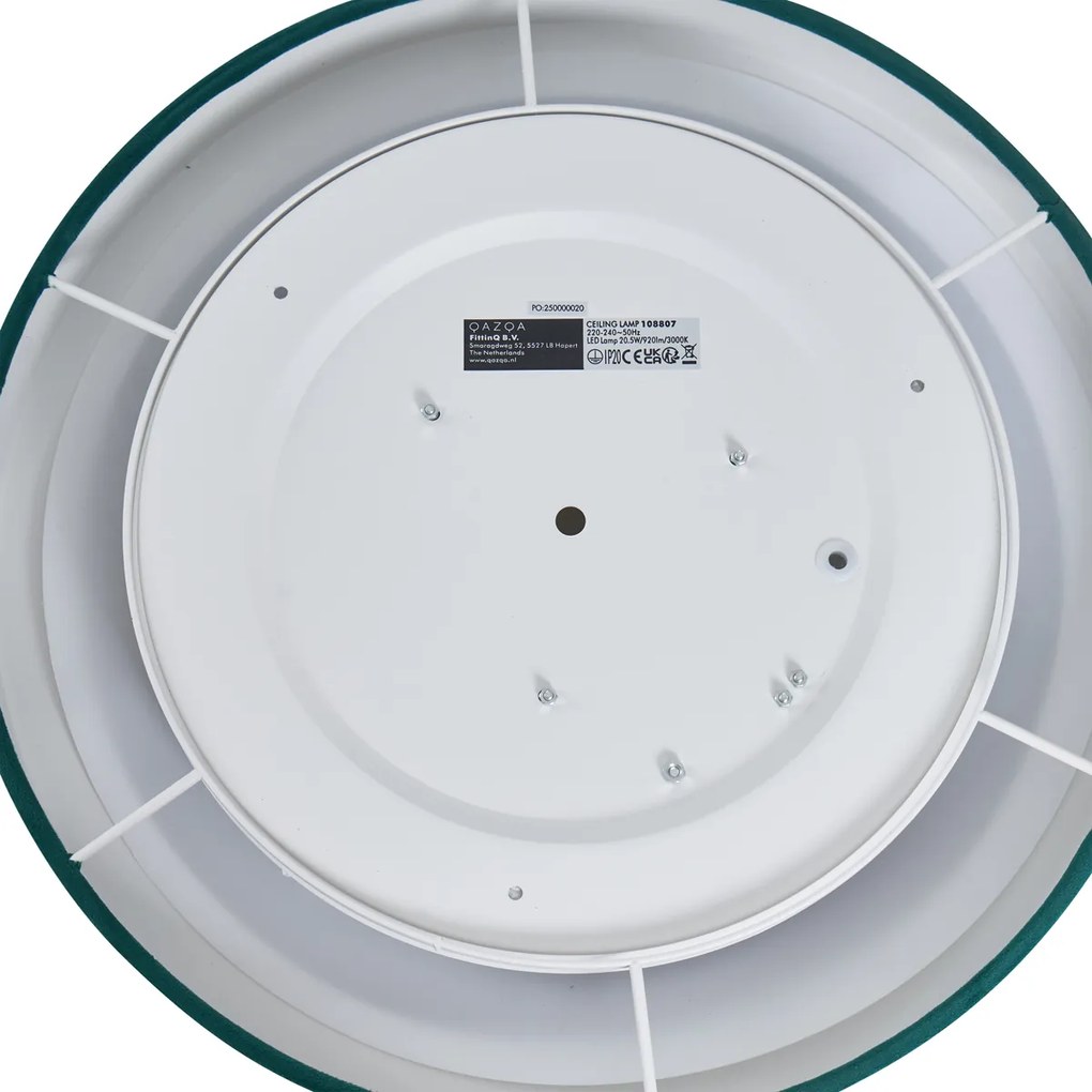 Модерна таванна лампа зелен кадифе 40 см вкл. LED 3-степенно димиране - Sue