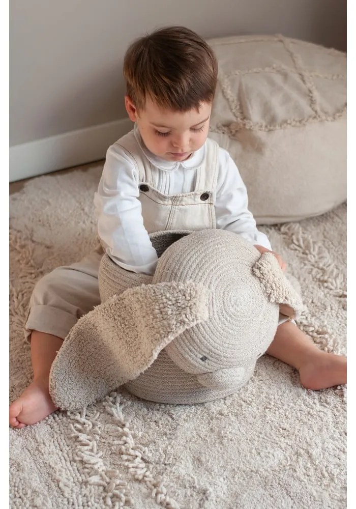 Кремава текстилна детска кошница за играчки ø 25x30 cm Rita the Rabbit – Lorena Canals