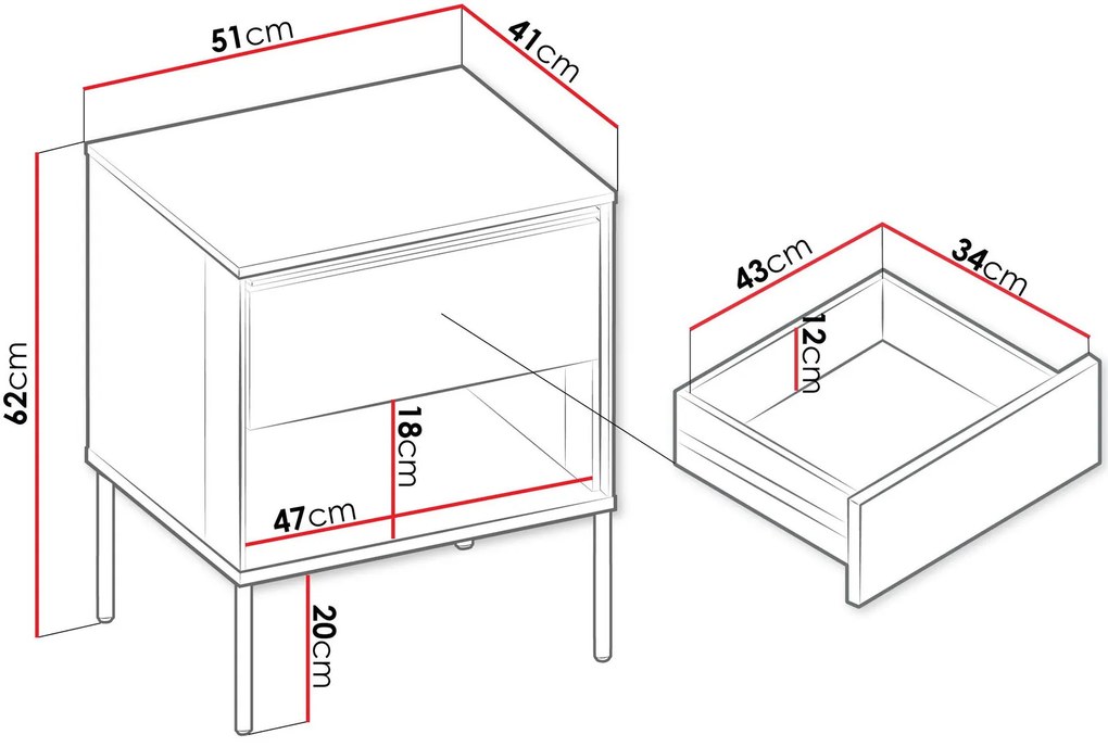 Нощно шкафче Висо VI-10