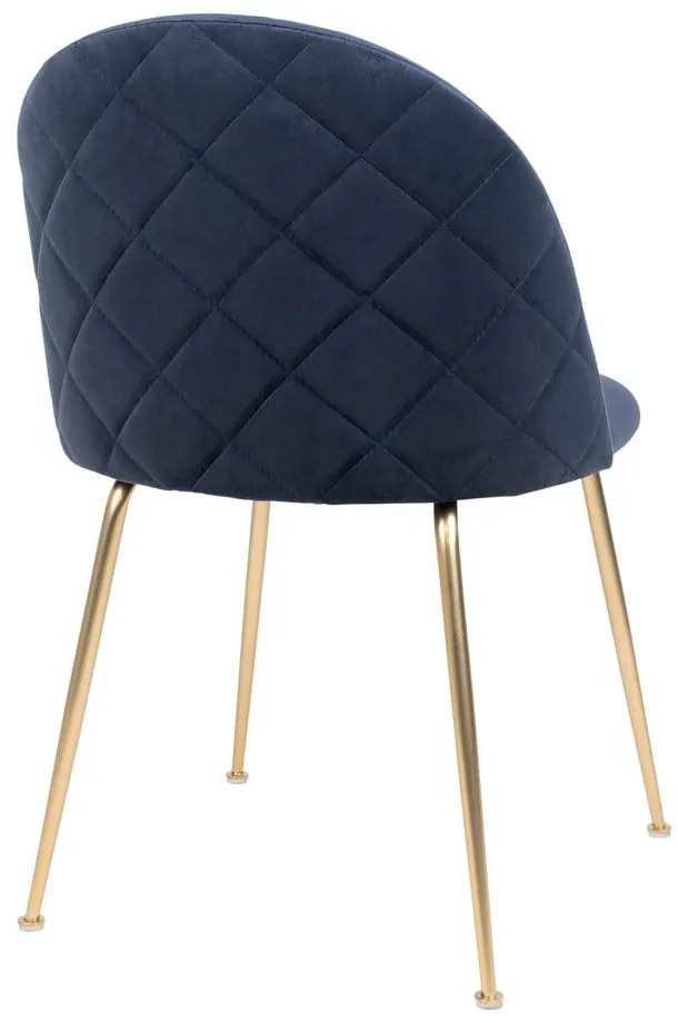 Кадифени трапезни столове в синьо-златисто в комплект от 2 броя Geneve - House Nordic