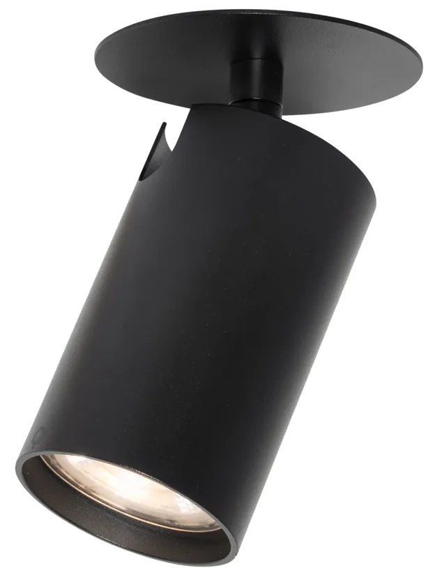 Модерен вграден прожектор черен GU10 50mm - Chels