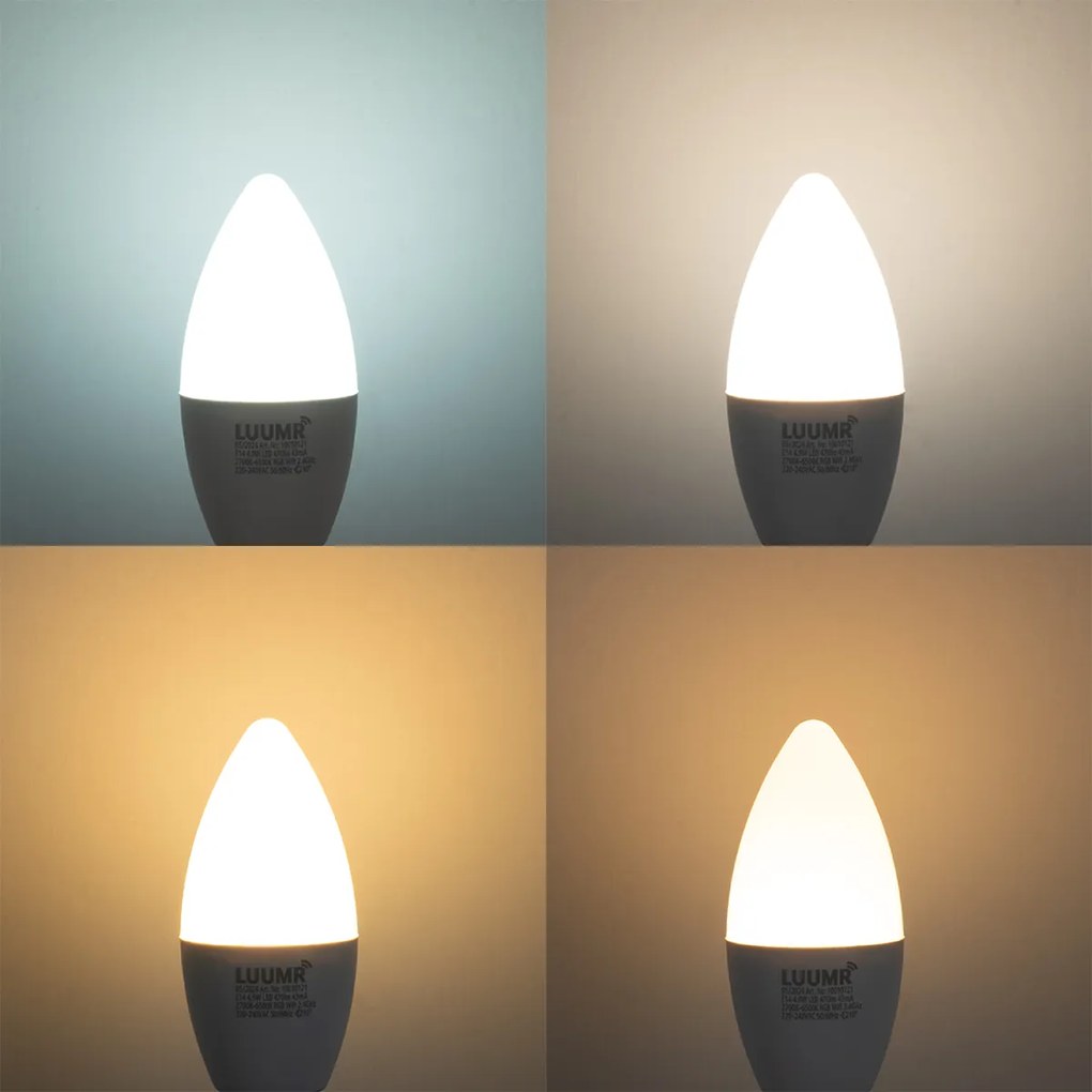 Комплект от 5 Smart E14 LED крушки C37 Opal RGBW 4.9W 470 lm 2700-6500K