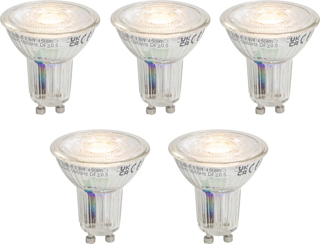 Комплект от 5 димируеми LED крушки GU10 50 3.9W 450 lm 2700K Longlife