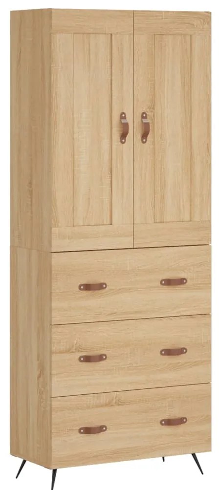 3199724 vidaXL Висок шкаф, дъб сонома, 69,5x34x180 см, инженерно дърво