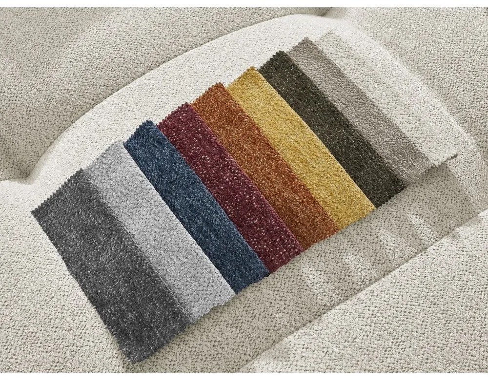 Бял шенилов разтегателен ъглов диван с място за съхранение (ляв ъгъл) Roxelane – Bobochic Paris