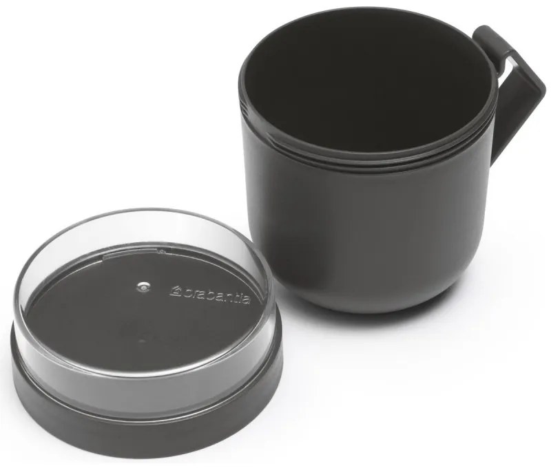 Чаша за супа с капак Brabantia Make&Take 1006293, 600+180 мл, Винтов капак, Без BPA, Тъмносив