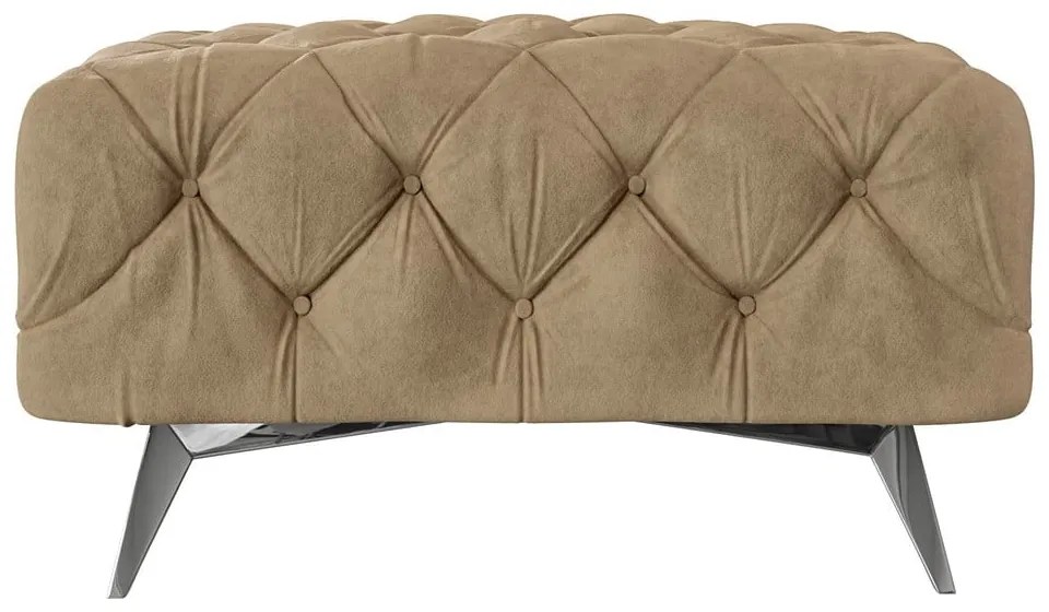 Светлокафява кадифена табуретка Chelsea – Ropez