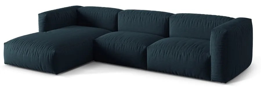 Тъмносин модулен ъглов диван (ляв ъгъл) Martina – Micadoni Home