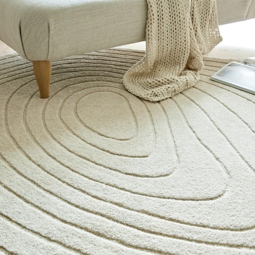 Кремав вълнен килим 200x290 cm Puddle Wool – Flair Rugs