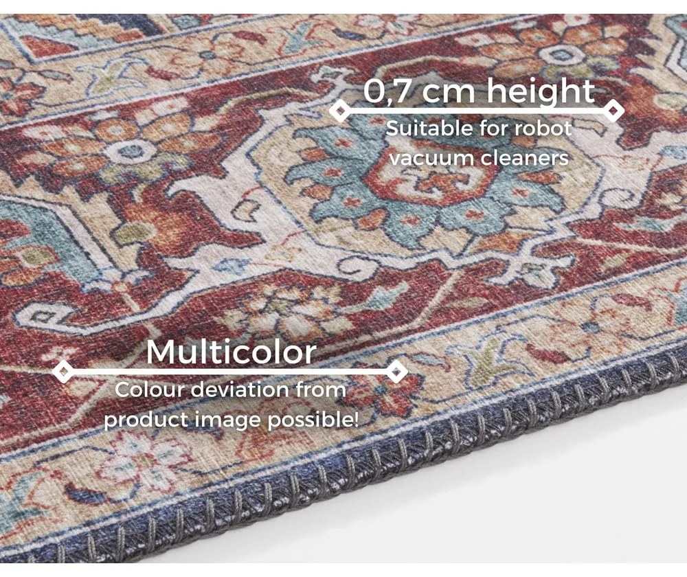 Тъмно синьо-червен мокет , 80 x 200 cm Sylla - Nouristan