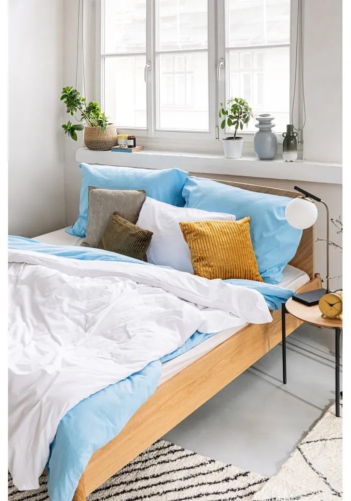 Морско синьо памучно спално бельо за двойно легло , 200 x 220 cm - Bonami Selection