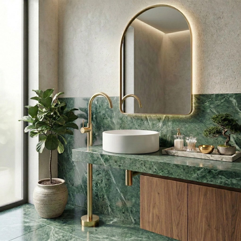 Подов смесител за мивка Rea Lungo Gold