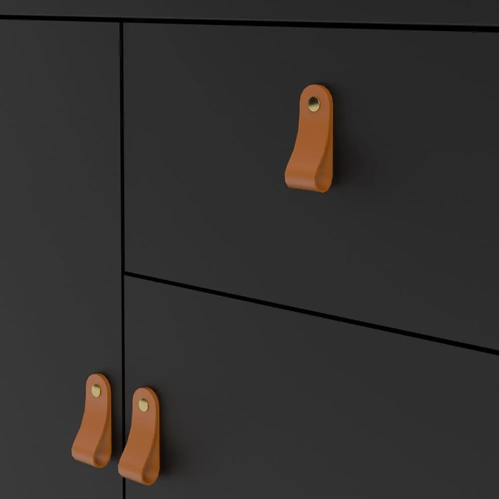 Черен нисък скрин 82x80 cm Madrid – Tvilum