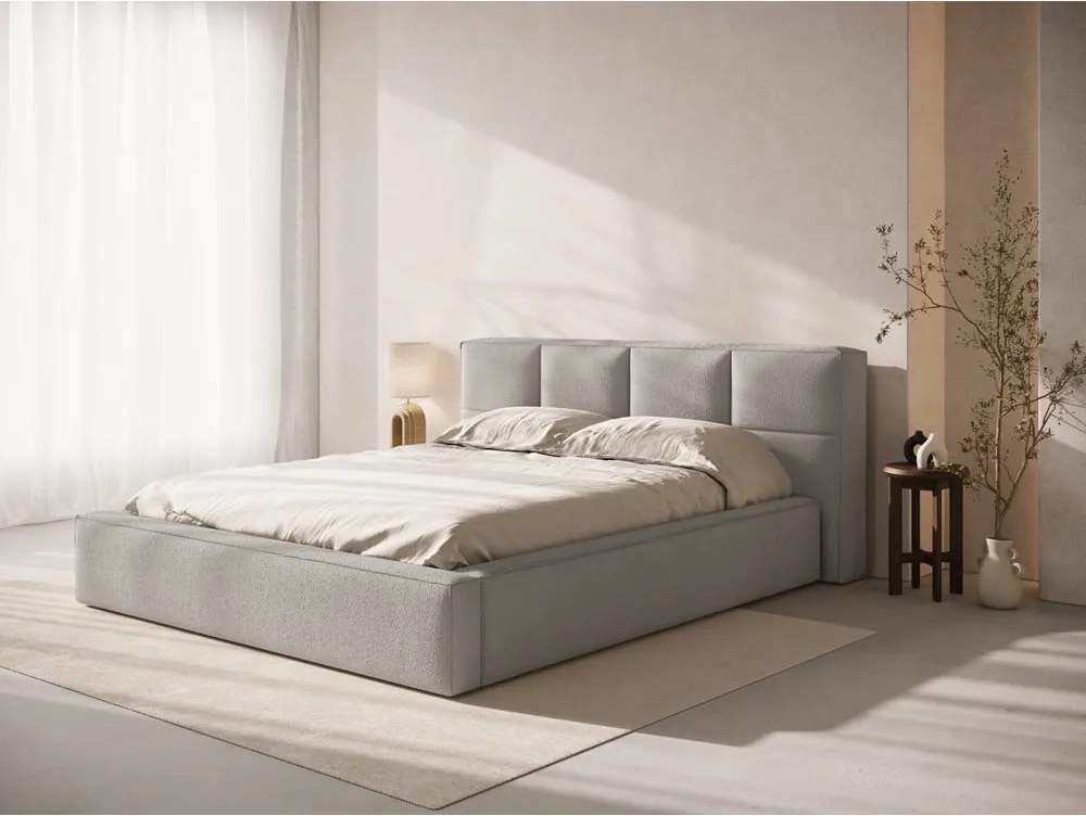 Светлосива тапицирана табла за легло 249x100 cm Darren – Micadoni