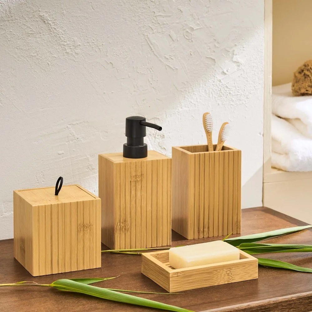 Бамбукова чаша за четки за зъби в естествен цвят Hanoi – douceur d'intérieur